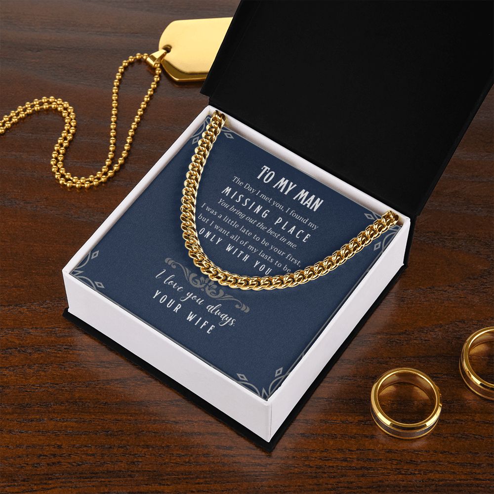 Cuban Link Chain for my Husband - Message Card Jewelry