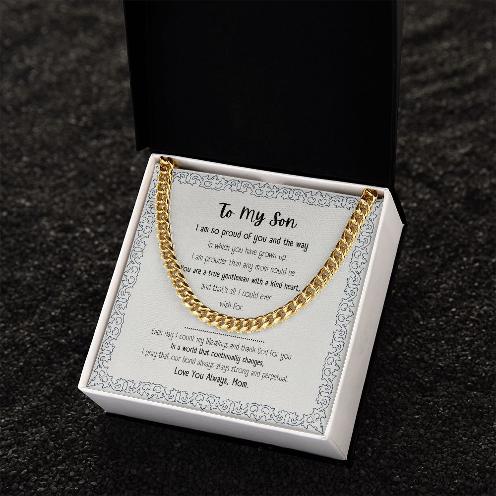 Cuban Link Chain | Gift for My Son | Message Card Jewelry