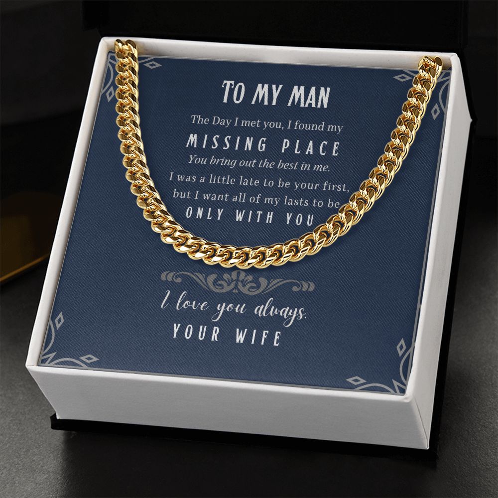 Cuban Link Chain for my Husband - Message Card Jewelry