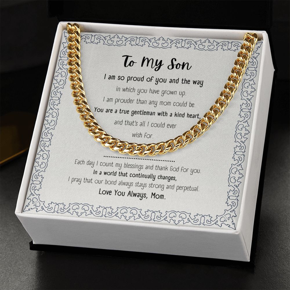 Cuban Link Chain | Gift for My Son | Message Card Jewelry