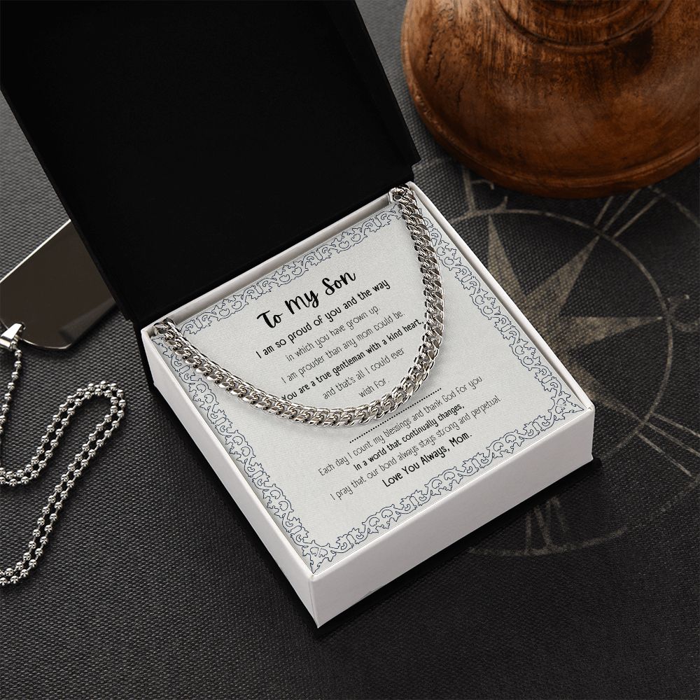Cuban Link Chain | Gift for My Son | Message Card Jewelry