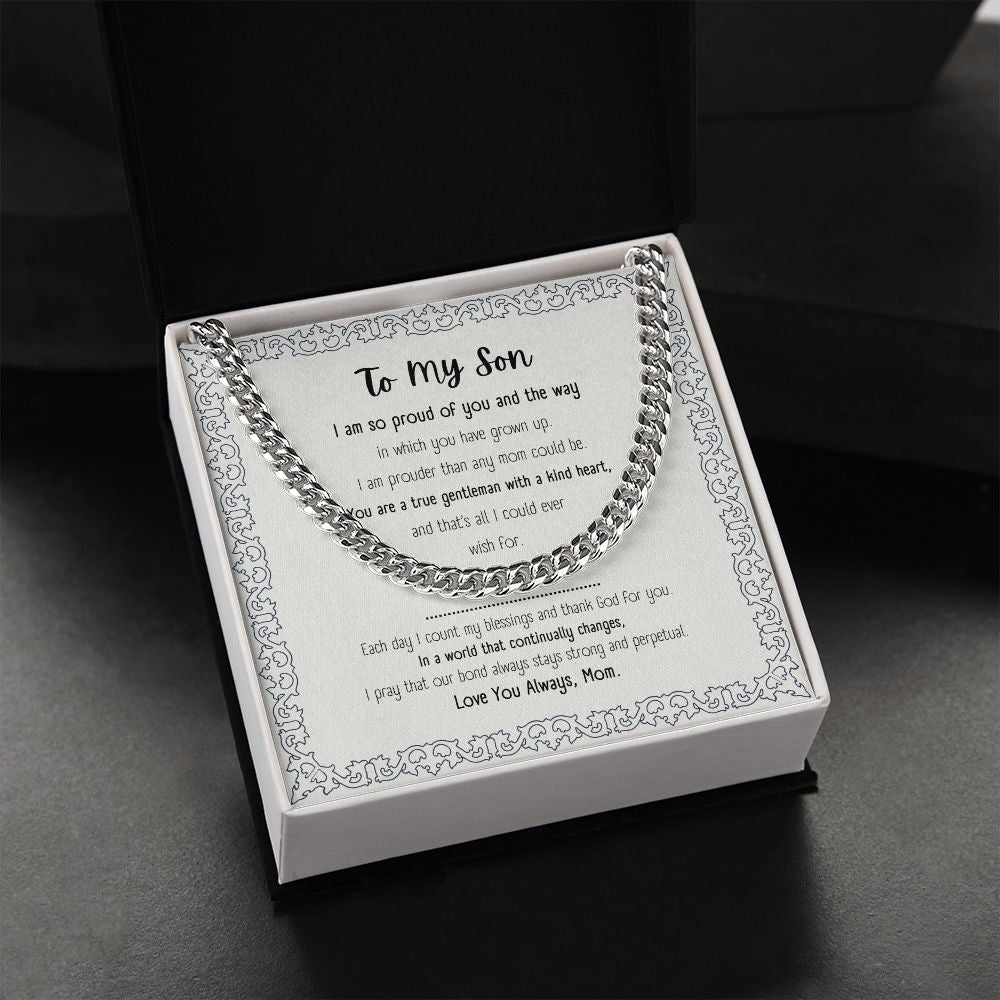 Cuban Link Chain | Gift for My Son | Message Card Jewelry