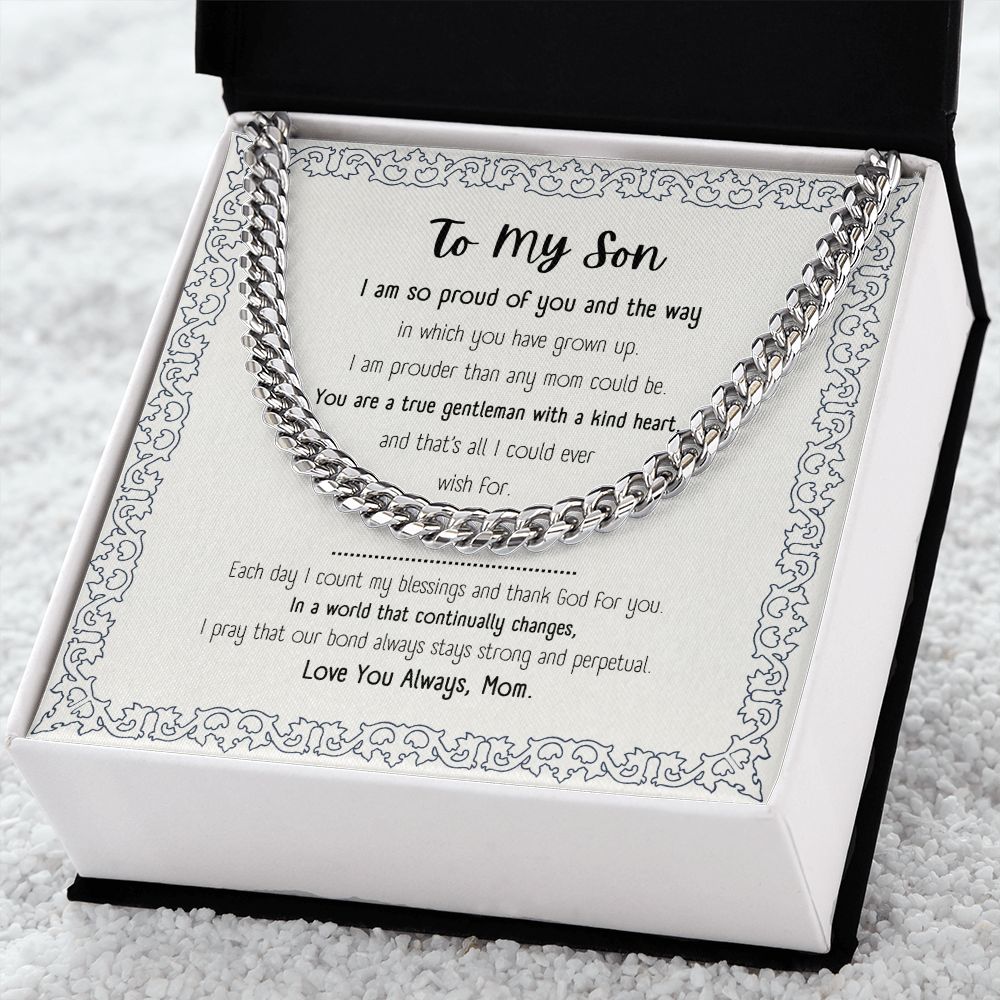 Cuban Link Chain | Gift for My Son | Message Card Jewelry