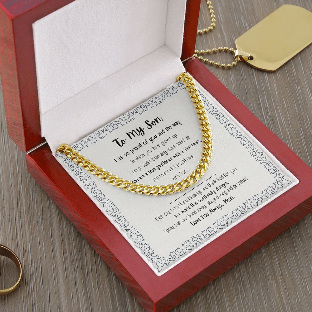 Cuban Link Chain | Gift for My Son | Message Card Jewelry