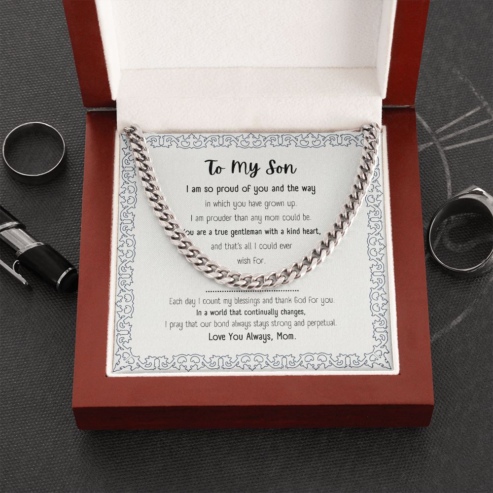 Cuban Link Chain | Gift for My Son | Message Card Jewelry