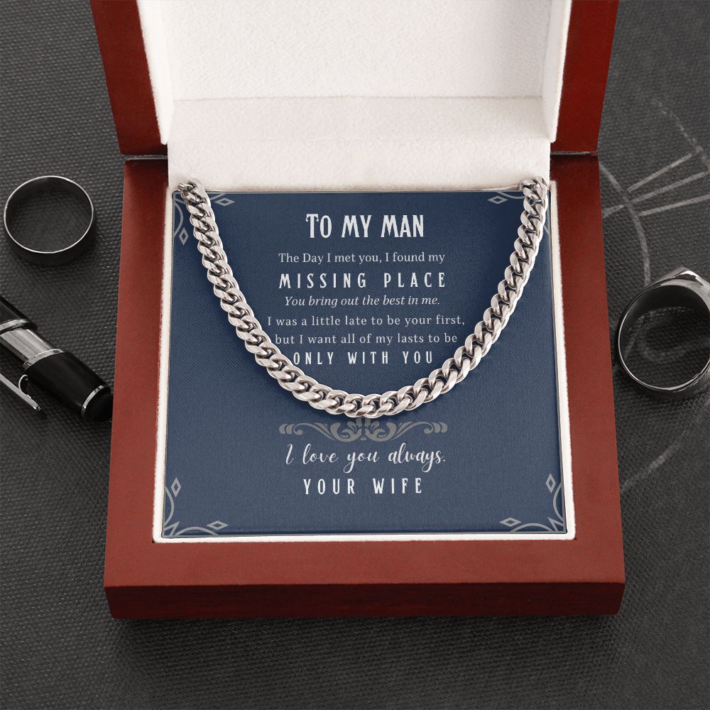 Cuban Link Chain for my Husband - Message Card Jewelry