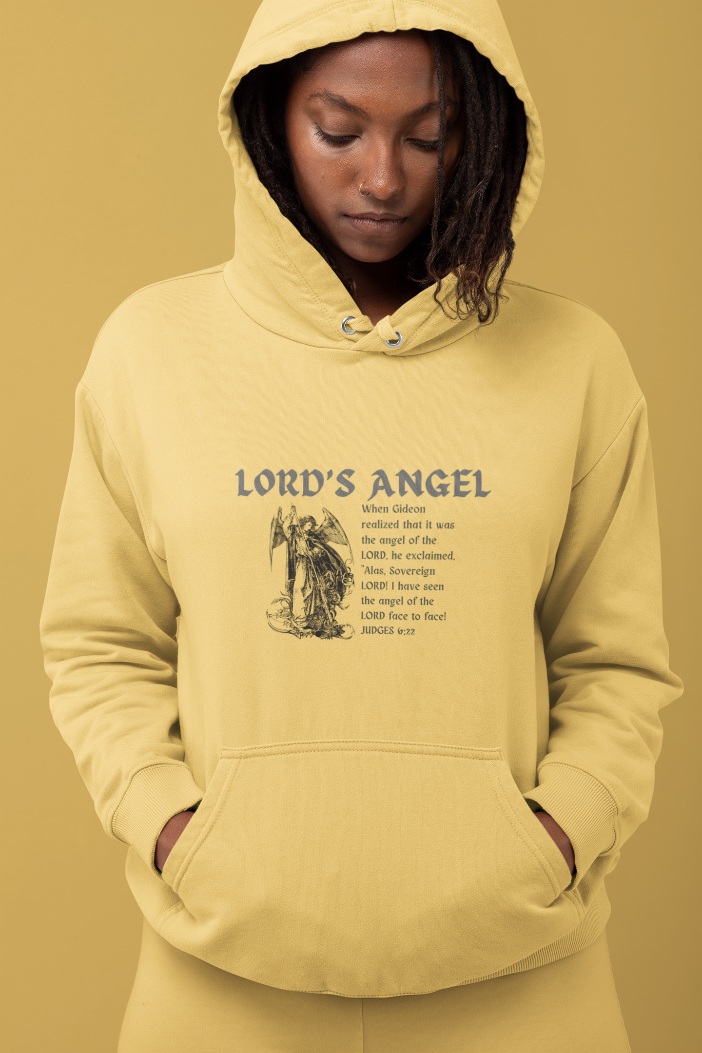 Lord's Angel: Judges 6:22 - Cozy Christian Hoodie